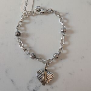 Brighton Silver Heart Charm Bracelet